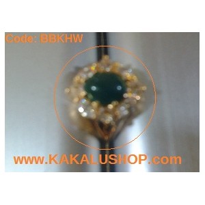 Cincin Batu Bacan Hijau Kristal Tembus Cahaya