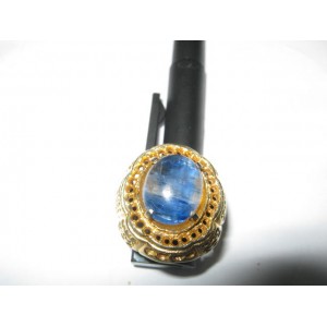 Cincin Batu Mata Kucing Biru Bening