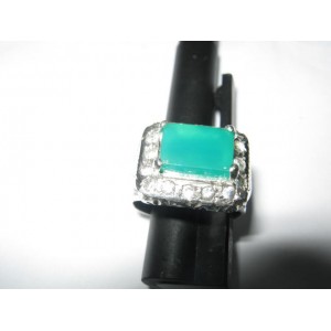 Cincin Batu Bacan Persegi Warna Biru