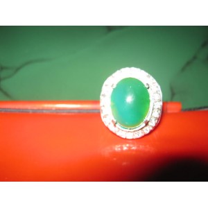 Cincin Batu Bacan Hijau Daun