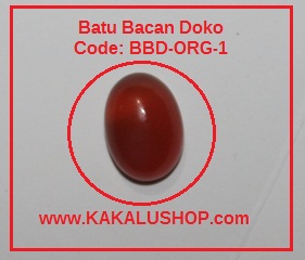 Batu Bacan Doko Kristal Warna Orange Tembus Cahaya Senter