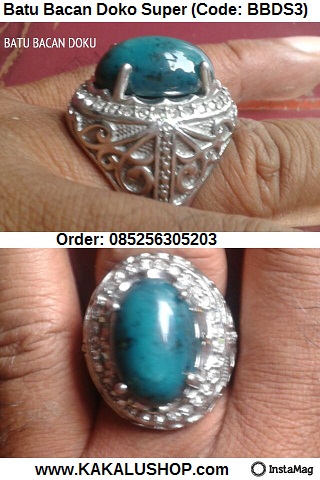 Jual Cincin Batu Bacan Doko Super Warna Biru Laut