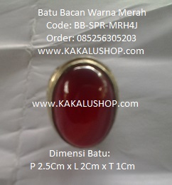 Batu Bacan Warna Merah Super Kristal Tembus Sinar Senter