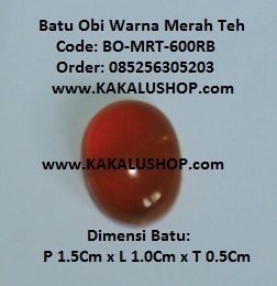 Batu Obi Warna Merah Teh Tembus Sinar Senter