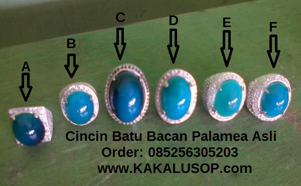 Cincin Batu Bacan Palamea Asli Kristal Tembus Sinar Senter